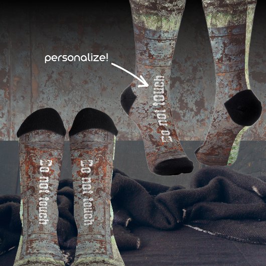 Oude verfde roestdeur sokken