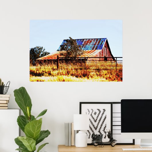 Oude vergeten Poster van de Kunst van het Land van (Thuiskantoor)