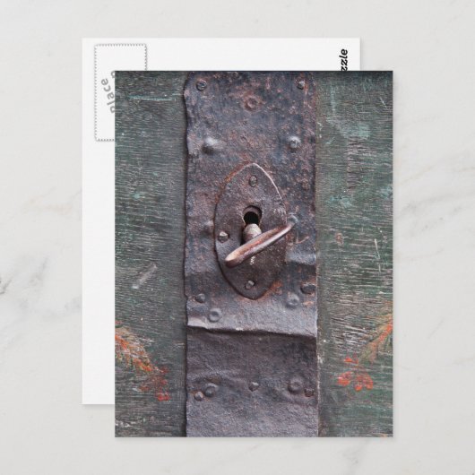 Oude vergrendeling met sleutel briefkaart (Voorkant / Achterkant)