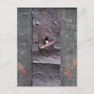 Oude vergrendeling met sleutel briefkaart