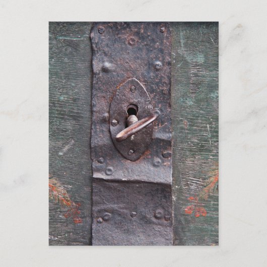 Oude vergrendeling met sleutel briefkaart (Voorkant)