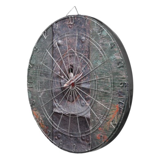 Oude vergrendeling met sleutel dartbord (Voorkant Rechts)