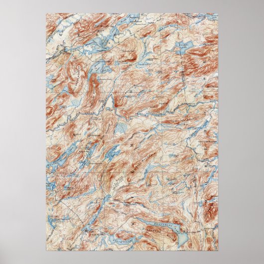  Oude Vergroting New York Topografische Kaart Poster (Voorkant)