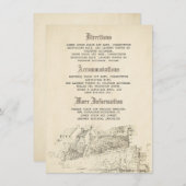 Oude Verhaal Boek Trouwdetails - Informatie Informatiekaartje (Voorkant / Achterkant)