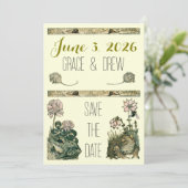 Oude Verhalenboek Bos Save The Date Kaart (Staand voorkant)