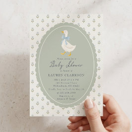 Oude verhalenboek Gans Babyshower Uitnodiging
