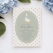 Oude verhalenboek Gans Babyshower Uitnodiging