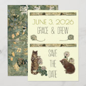 Oude Verhalenboek Kittens Save The Date Kaart (Voorkant / Achterkant)