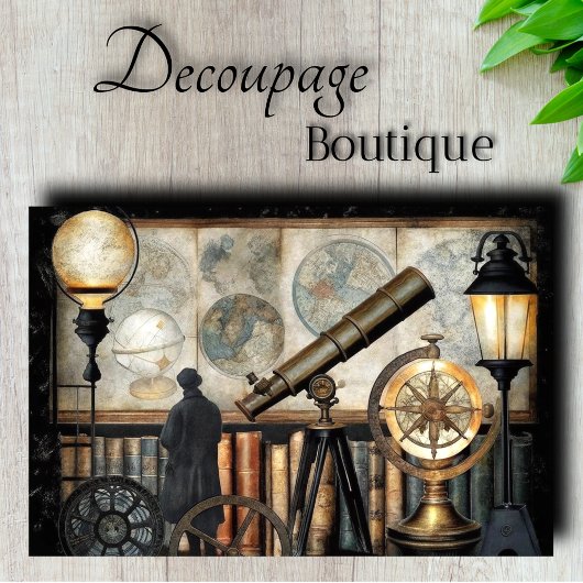 Oude Verkenner Studie Decoupage Tissuepapier