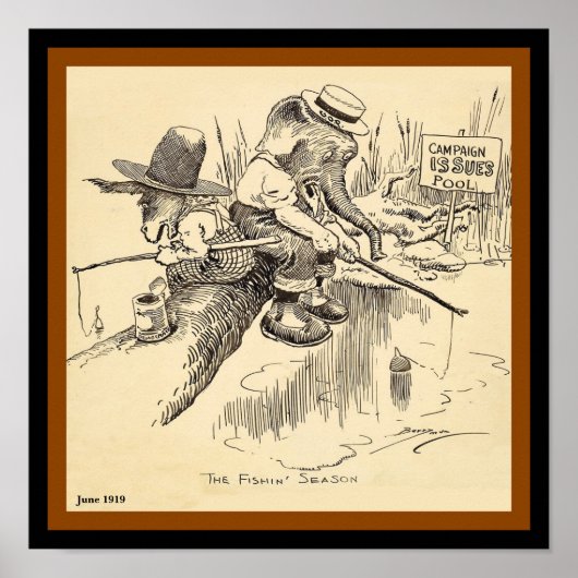 Oude verkiezing Elephant & Donkey Vote Vist (kopie Poster (Voorkant)