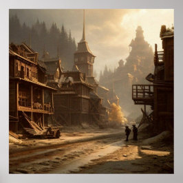 Oude Verlaten 19e-eeuwse stad Main Street 2 Poster