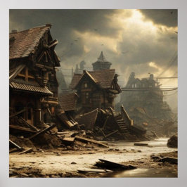 Oude verlaten 19e-eeuwse stad Main Street Poster