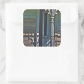 Oude, verlaten boerderij vierkante sticker (Tas)