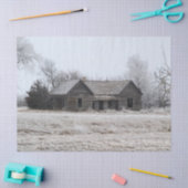 Oude verlaten Homestead in de dood van de winter Tissuepapier (Craft)