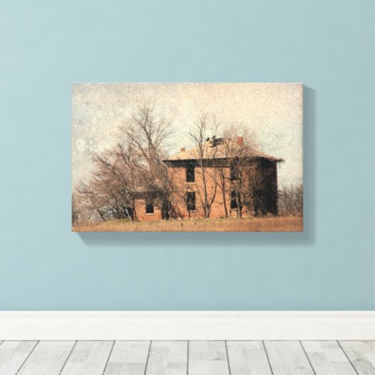 Oude verlaten huis canvas afdruk (Insitu (Houten vloer))