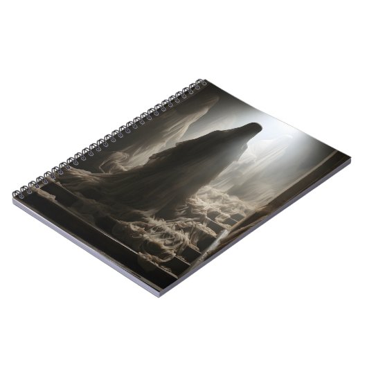 Oude verlaten huis enge geesten op de trap notitieboek (Linkerzijde)