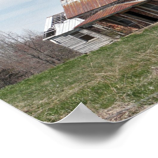 Oude verlaten huis in het land poster (Hoek)