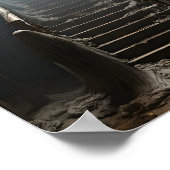 Oude verlaten huis spookachtige geesten op de trap poster (Hoek)