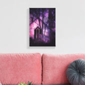 Oude Verlaten Kerk, Paarse Glow Canvas Afdruk (Insitu (Woonkamer))