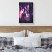 Oude Verlaten Kerk, Paarse Glow Canvas Afdruk (Insitu (Slaapkamer))
