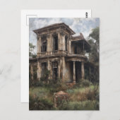 Oude verlaten landelijke herenhuis briefkaart (Voorkant / Achterkant)