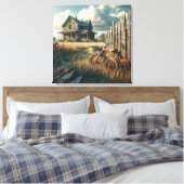 Oude verlaten rode driewieler canvas afdruk (Insitu (Slaapkamer))
