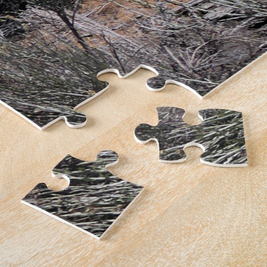 Oude verlaten schoolbus legpuzzel (Zijkant)