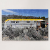 Oude verlaten schoolbus legpuzzel (Horizontaal)