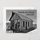 Oude verlaten shack vriendschap postkaart (Voorkant / Achterkant)