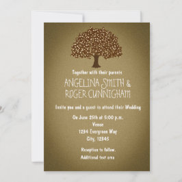 Oude verlichte boom rustieke trouw uitnodiging