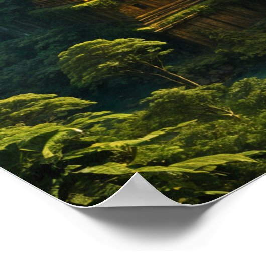 Oude Verloren Stad in het Oerwoud Poster (Hoek)