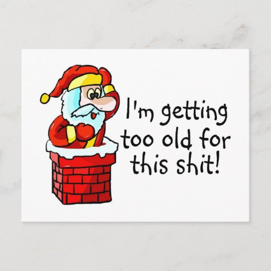 Oude Vermoeide Sinterklaas Feestdagenkaart (Voorkant)