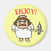 Oude Verpleegster Bend Over Magneet (Voorkant)