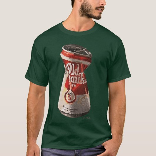 Oude Verpletterde Blikje Bier T-shirt (Voorkant)