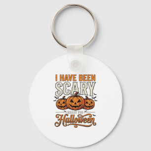 Oude Verschrikkelijke Halloween Pompoen Shirt Ontw Sleutelhanger
