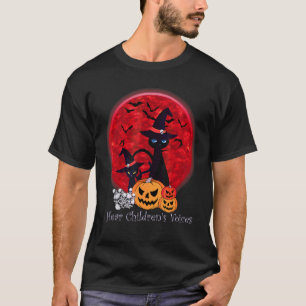 Oude Verschrikkelijke Halloween Zwarte Kat Heks He T-shirt