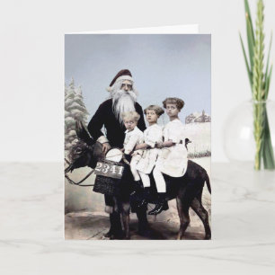 Oude verschrikkelijke kerstkaart van Kerstman Feestdagen Kaart