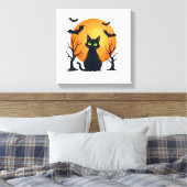 Oude Verschrikkelijke Kerstkat Kostuum Retro Kat M Canvas Afdruk (Insitu (Slaapkamer))