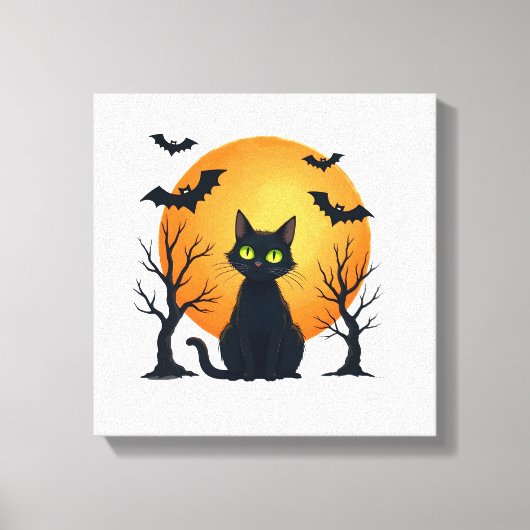 Oude Verschrikkelijke Kerstkat Kostuum Retro Kat M Canvas Afdruk (Voorkant)