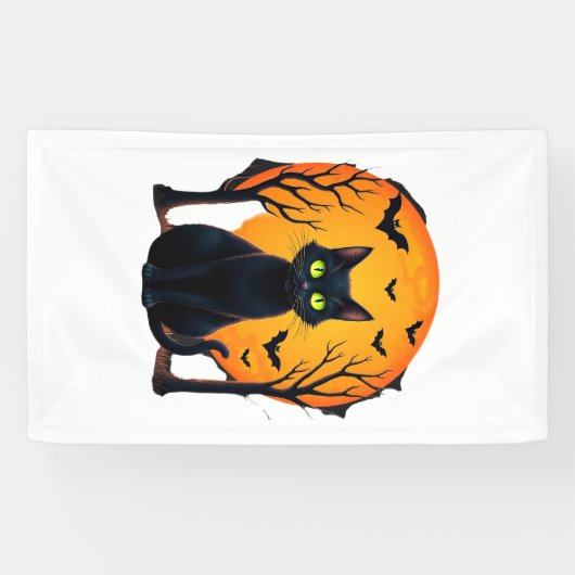 Oude Verschrikkelijke Kerstkat Kostuum Retro Kat M Spandoek (Horizontaal)