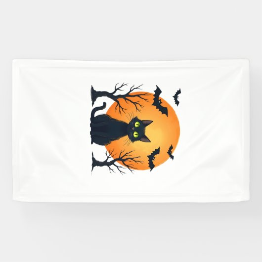 Oude Verschrikkelijke Kerstkat Kostuum Retro Kat M Spandoek (Horizontaal)