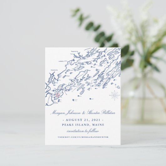 OUDE VERSIE Peaks Island Save the Date (Staand voorkant)