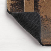 Oude, versleten lederbagage muismat (Hoek)