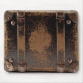 Oude, versleten lederbagage muismat (Voorkant)