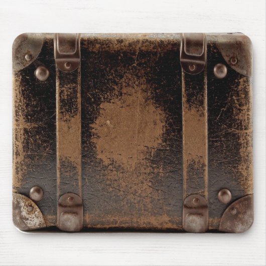 Oude, versleten lederbagage muismat (Voorkant)