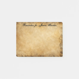 Oude versleten perkament papier grunge post-it® notes