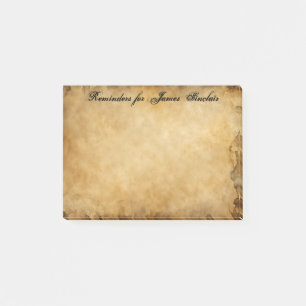 Oude versleten perkament papier grunge post-it® notes