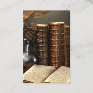 Oude Verweerde Boeken op een Stable Leather Hoesje Visitekaartje