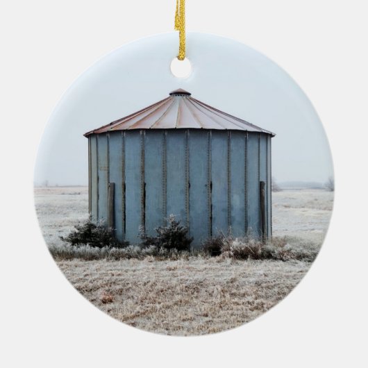 Oude verwekte graankin tijdens de wintertijd keramisch ornament (Achterkant)