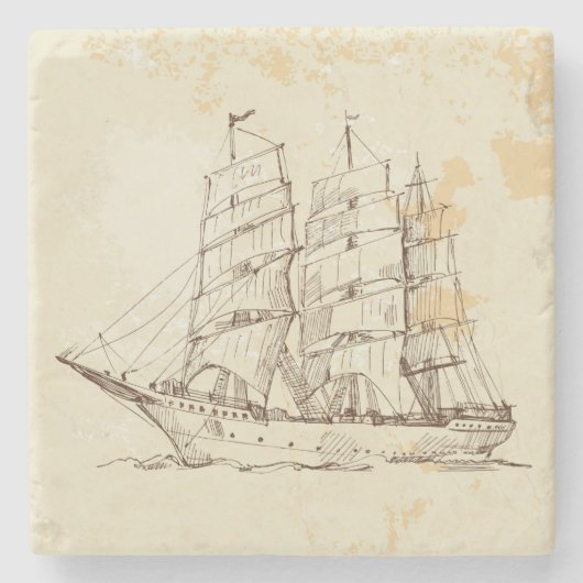 Oude verzendketting stenen onderzetter (Voorkant)